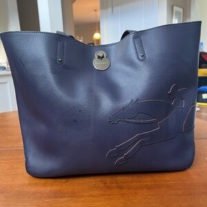 Longchamp Blue Leather Tote Excellent